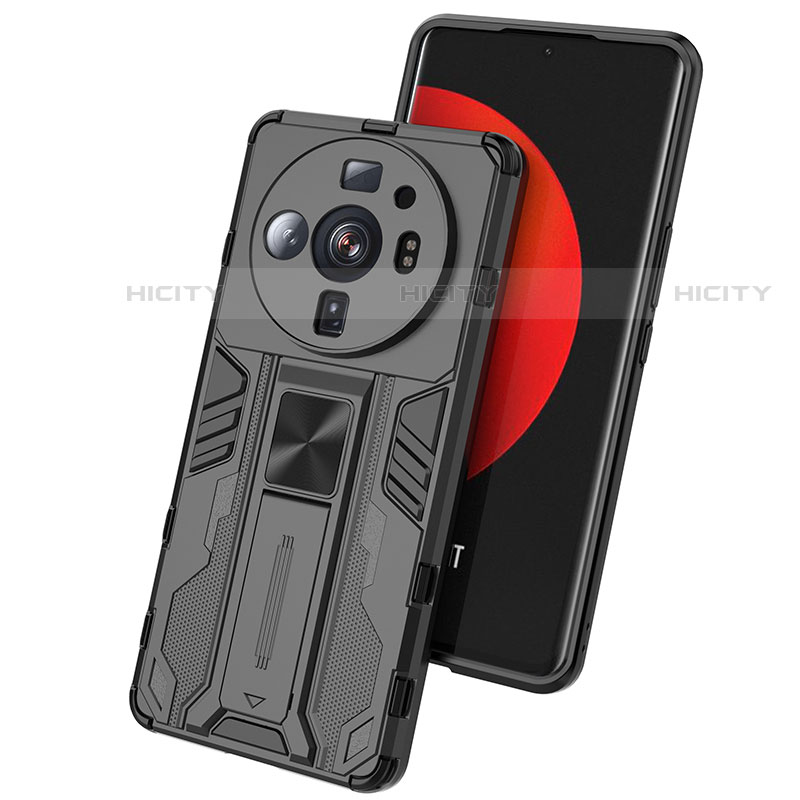 Custodia Silicone e Plastica Opaca Cover con Magnetico Supporto A01 per Xiaomi Mi 12 Ultra 5G