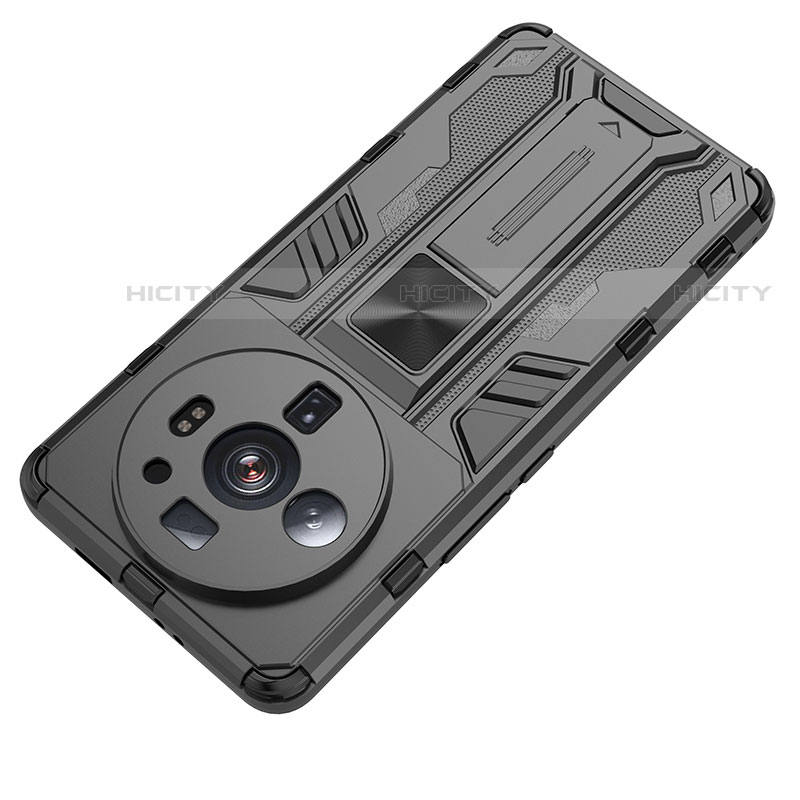 Custodia Silicone e Plastica Opaca Cover con Magnetico Supporto A01 per Xiaomi Mi 12 Ultra 5G