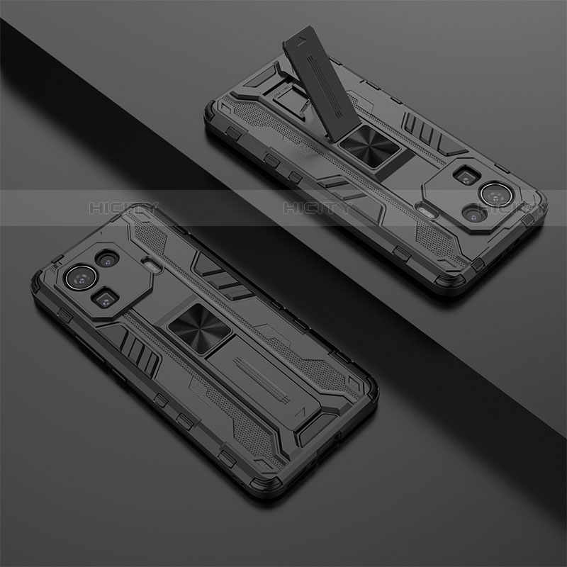 Custodia Silicone e Plastica Opaca Cover con Magnetico Supporto A02 per Xiaomi Mi 11 Pro 5G