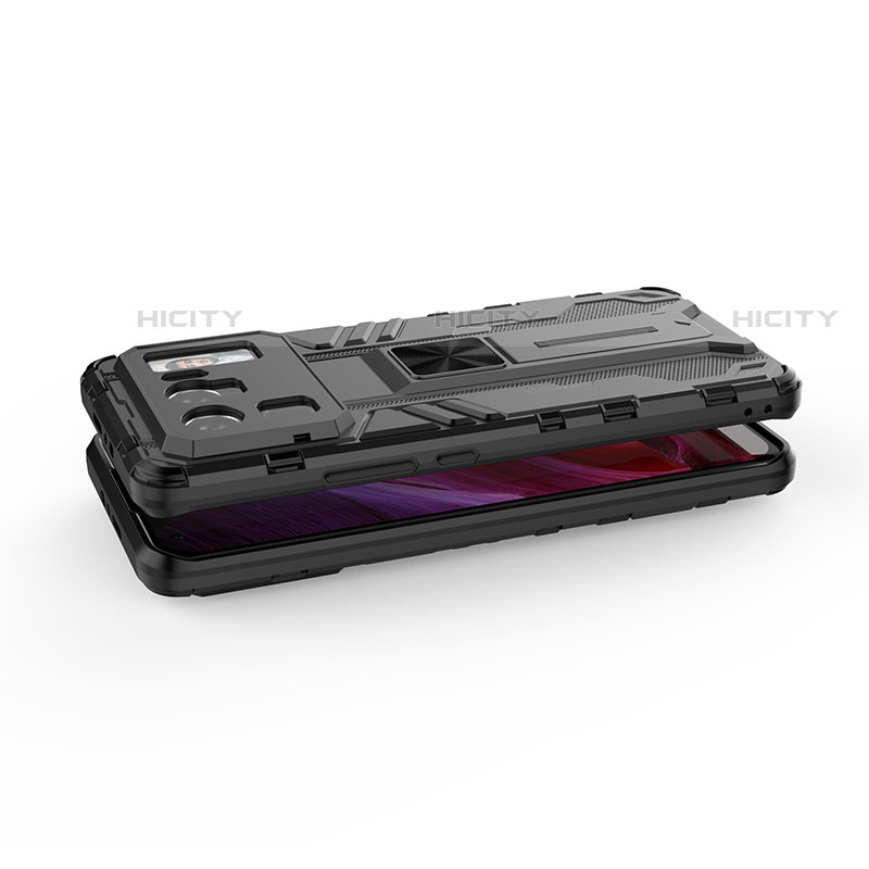 Custodia Silicone e Plastica Opaca Cover con Magnetico Supporto A02 per Xiaomi Mi 11 Ultra 5G