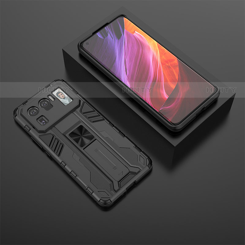 Custodia Silicone e Plastica Opaca Cover con Magnetico Supporto A02 per Xiaomi Mi 11 Ultra 5G