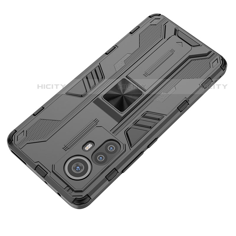 Custodia Silicone e Plastica Opaca Cover con Magnetico Supporto A02 per Xiaomi Mi 12 Pro 5G