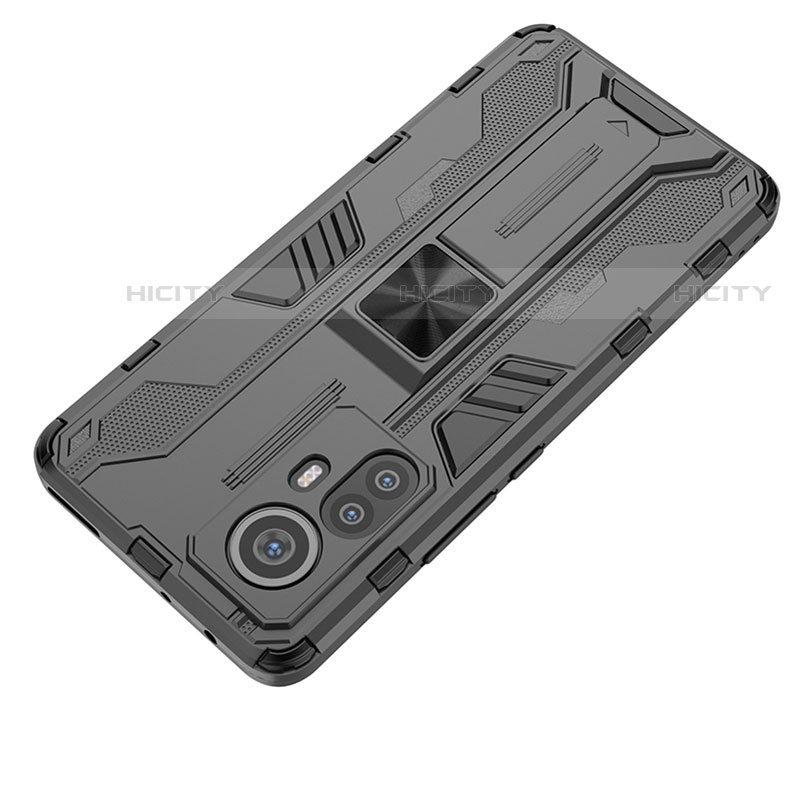 Custodia Silicone e Plastica Opaca Cover con Magnetico Supporto A02 per Xiaomi Mi 12X 5G