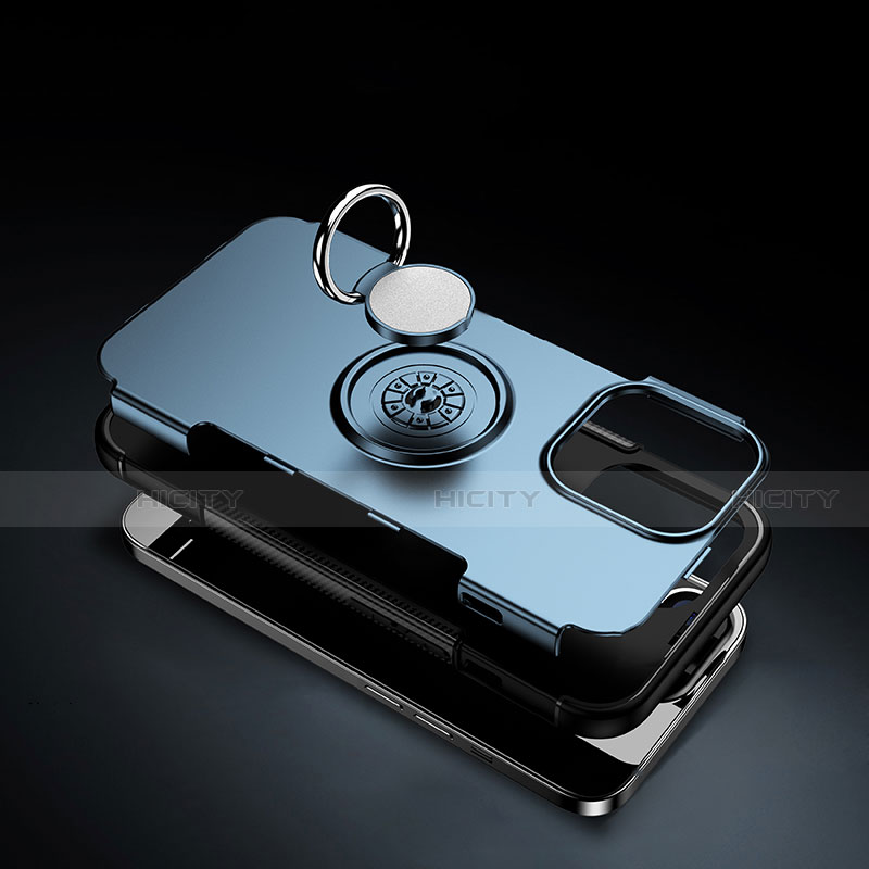 Custodia Silicone e Plastica Opaca Cover con Magnetico Supporto A08 per Apple iPhone 13 Pro