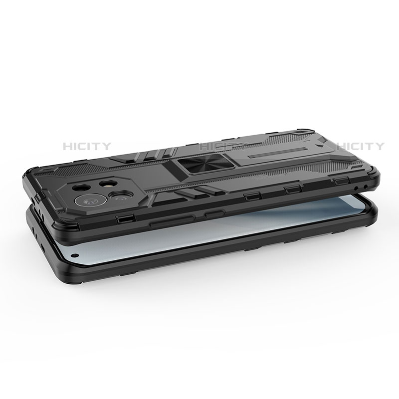 Custodia Silicone e Plastica Opaca Cover con Magnetico Supporto H01 per Xiaomi Mi 11 Lite 5G NE