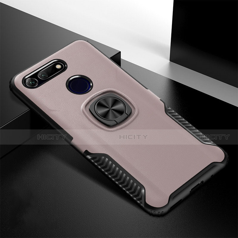 Custodia Silicone e Plastica Opaca Cover con Magnetico Supporto H02 per Huawei Honor View 20