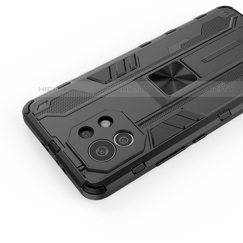 Custodia Silicone e Plastica Opaca Cover con Magnetico Supporto H03 per Xiaomi Mi 11 5G