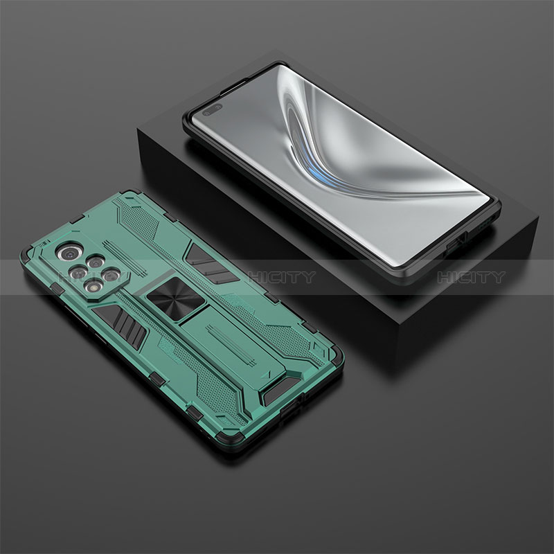 Custodia Silicone e Plastica Opaca Cover con Magnetico Supporto KC1 per Huawei Honor V40 5G