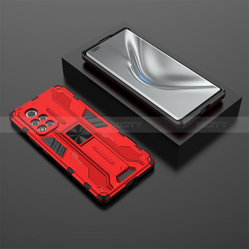 Custodia Silicone e Plastica Opaca Cover con Magnetico Supporto KC1 per Huawei Honor V40 5G