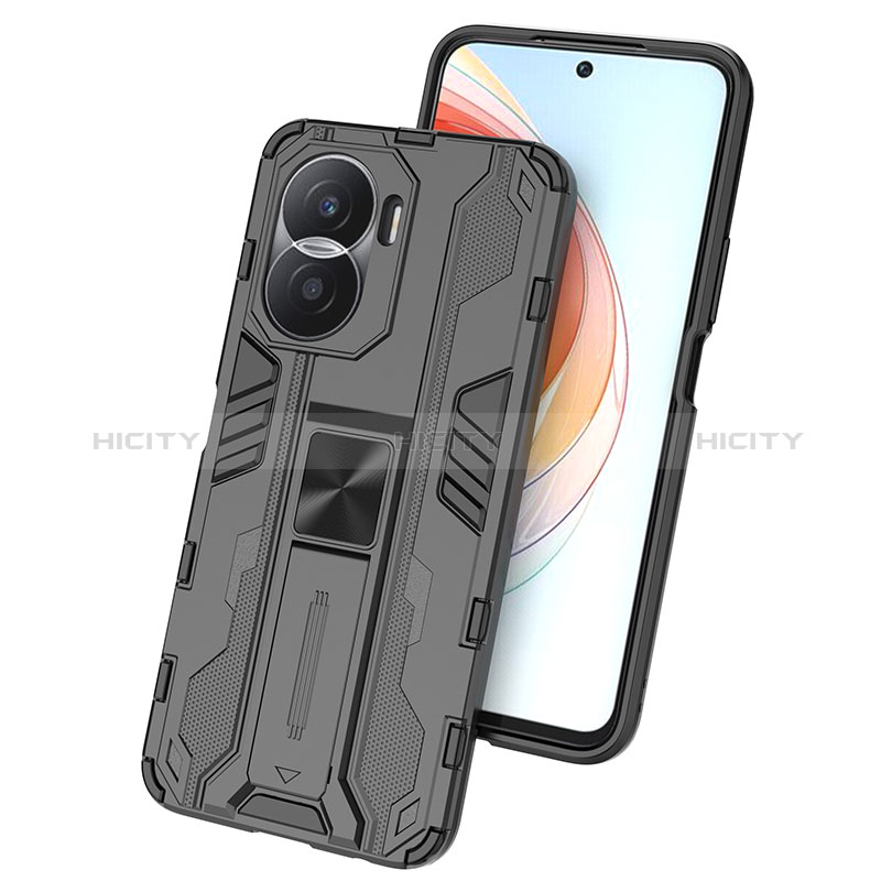 Custodia Silicone e Plastica Opaca Cover con Magnetico Supporto KC1 per Huawei Honor X40i 5G