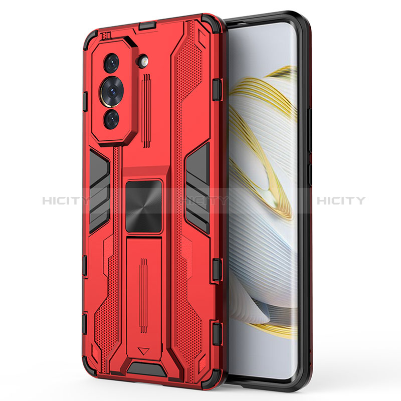 Custodia Silicone e Plastica Opaca Cover con Magnetico Supporto KC1 per Huawei Nova 10 Pro