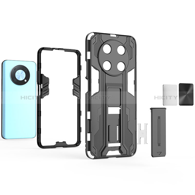 Custodia Silicone e Plastica Opaca Cover con Magnetico Supporto KC1 per Huawei Nova Y90