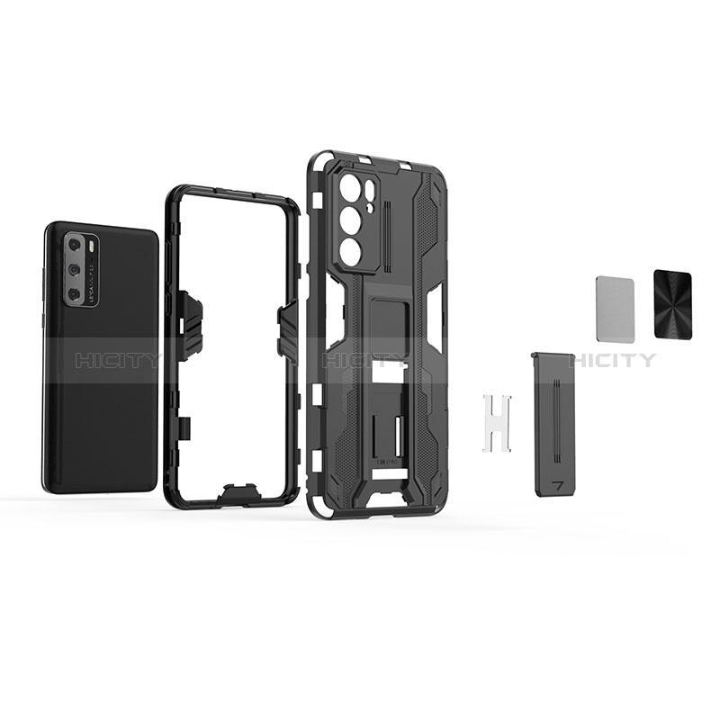 Custodia Silicone e Plastica Opaca Cover con Magnetico Supporto KC1 per Huawei P40