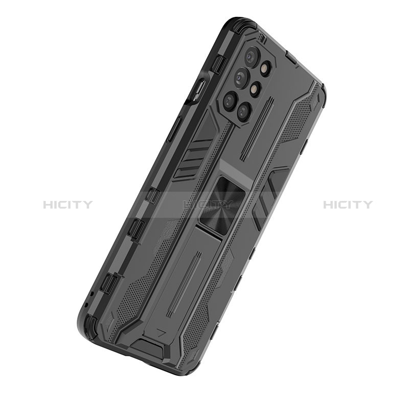 Custodia Silicone e Plastica Opaca Cover con Magnetico Supporto KC1 per OnePlus 9R 5G