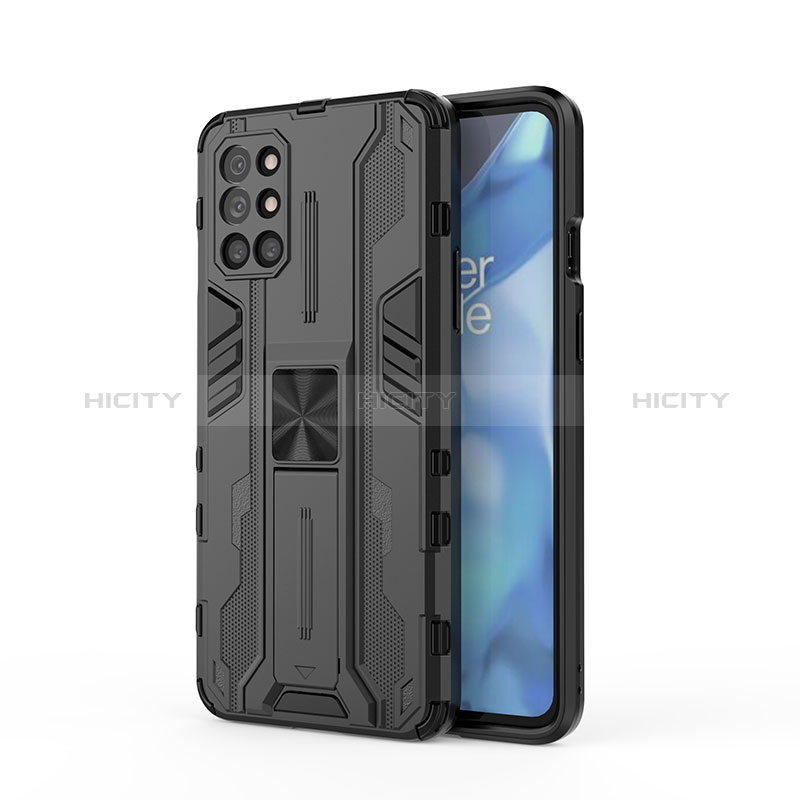 Custodia Silicone e Plastica Opaca Cover con Magnetico Supporto KC1 per OnePlus 9R 5G