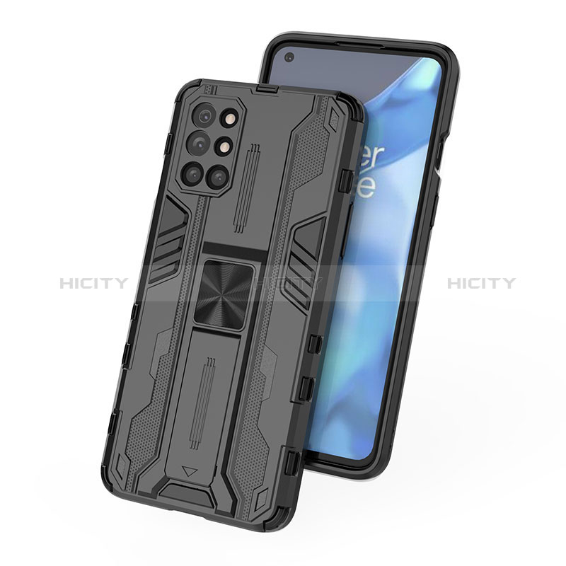 Custodia Silicone e Plastica Opaca Cover con Magnetico Supporto KC1 per OnePlus 9R 5G