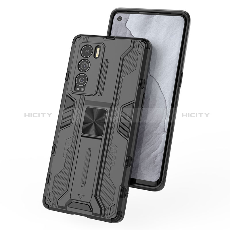 Custodia Silicone e Plastica Opaca Cover con Magnetico Supporto KC1 per Realme GT Master Explorer 5G