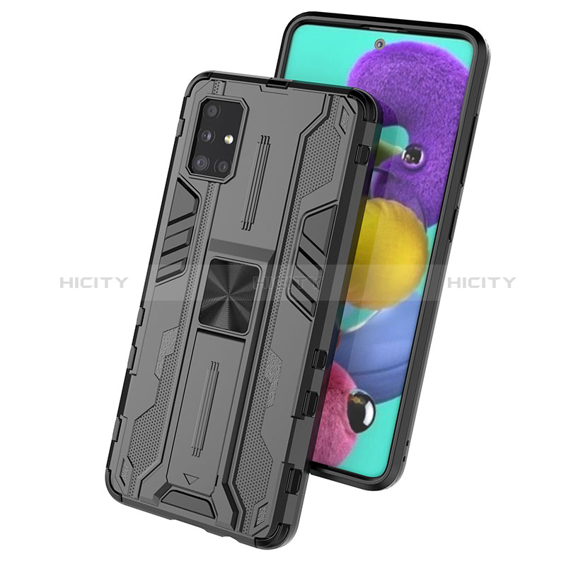 Custodia Silicone e Plastica Opaca Cover con Magnetico Supporto KC1 per Samsung Galaxy A51 4G