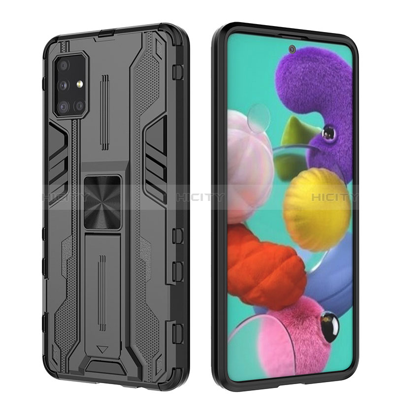 Custodia Silicone e Plastica Opaca Cover con Magnetico Supporto KC1 per Samsung Galaxy A51 5G