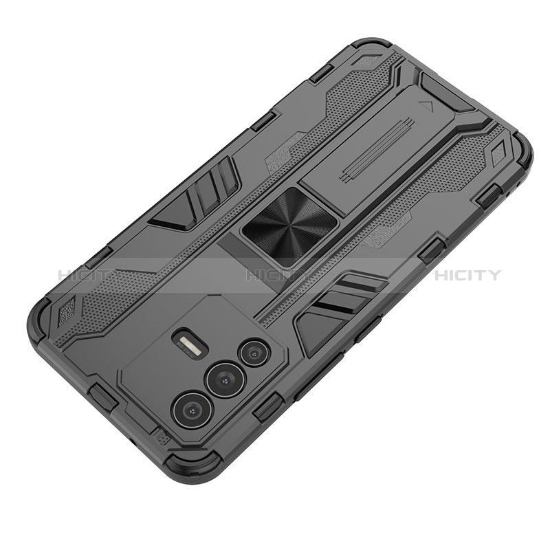 Custodia Silicone e Plastica Opaca Cover con Magnetico Supporto KC1 per Vivo V23 5G