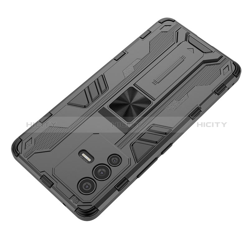 Custodia Silicone e Plastica Opaca Cover con Magnetico Supporto KC1 per Vivo V23 Pro 5G