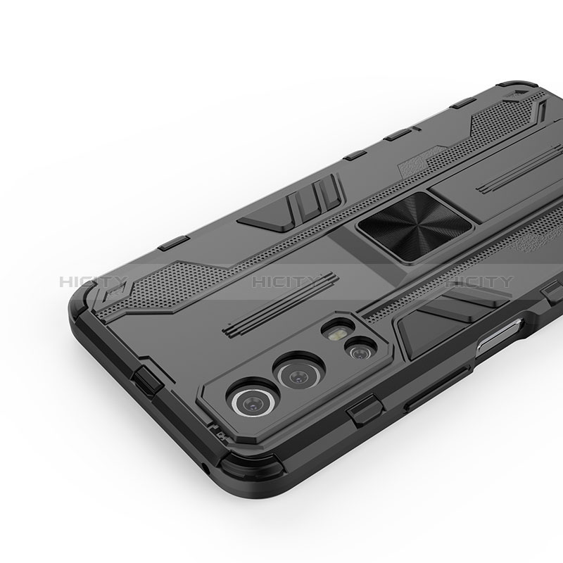 Custodia Silicone e Plastica Opaca Cover con Magnetico Supporto KC1 per Vivo Y75s 5G