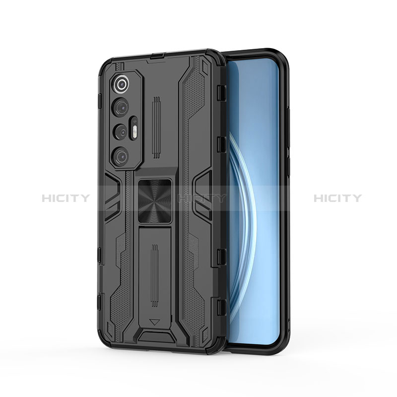 Custodia Silicone e Plastica Opaca Cover con Magnetico Supporto KC1 per Xiaomi Mi 10S 5G Nero