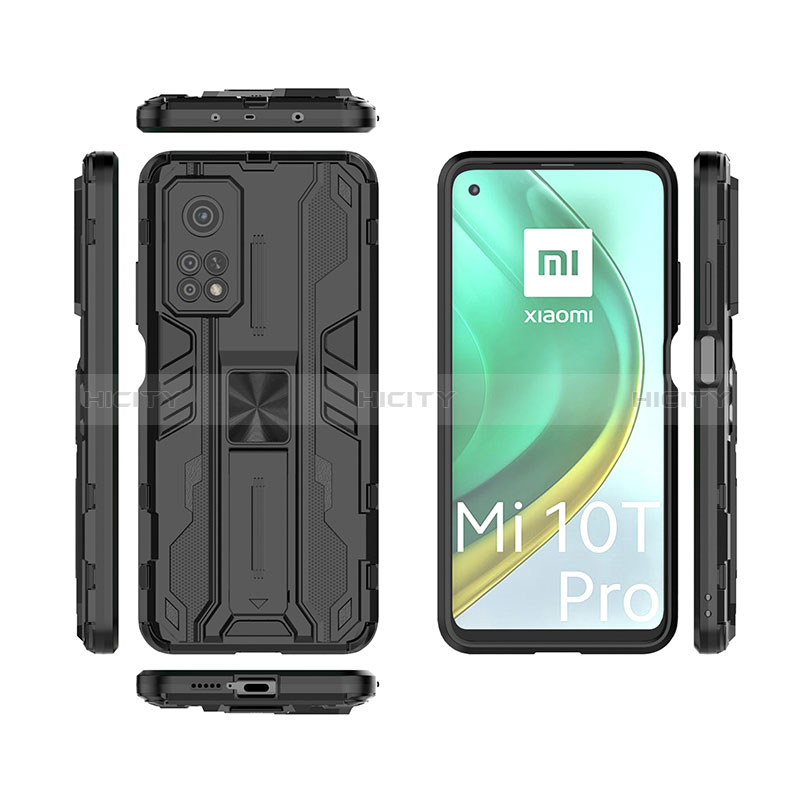 Custodia Silicone e Plastica Opaca Cover con Magnetico Supporto KC1 per Xiaomi Mi 10T Pro 5G