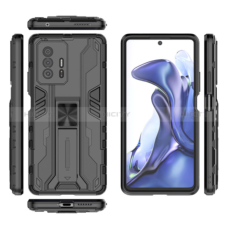 Custodia Silicone e Plastica Opaca Cover con Magnetico Supporto KC1 per Xiaomi Mi 11T Pro 5G