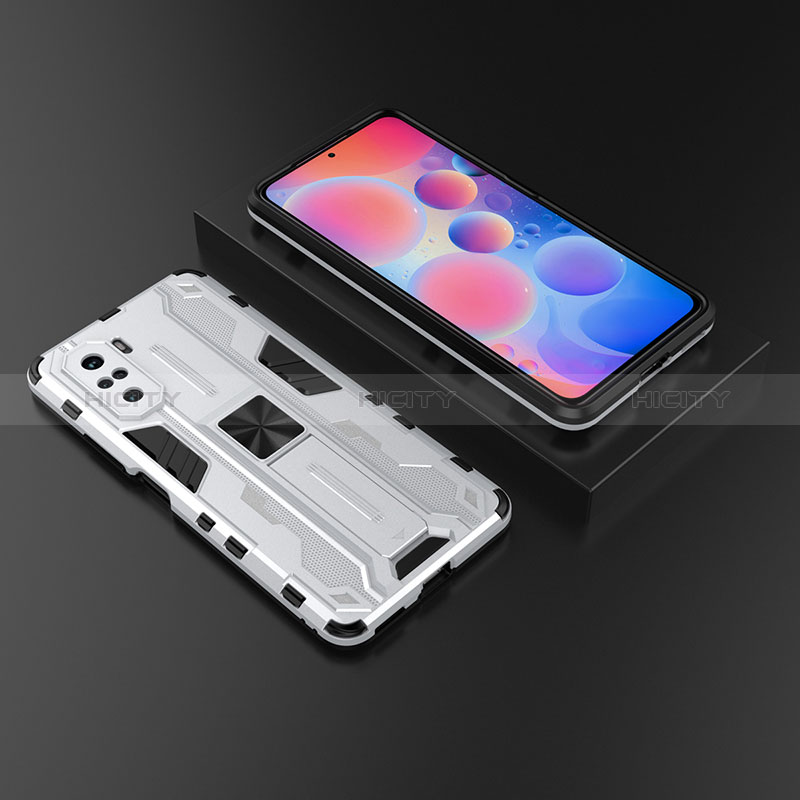 Custodia Silicone e Plastica Opaca Cover con Magnetico Supporto KC1 per Xiaomi Mi 11X 5G