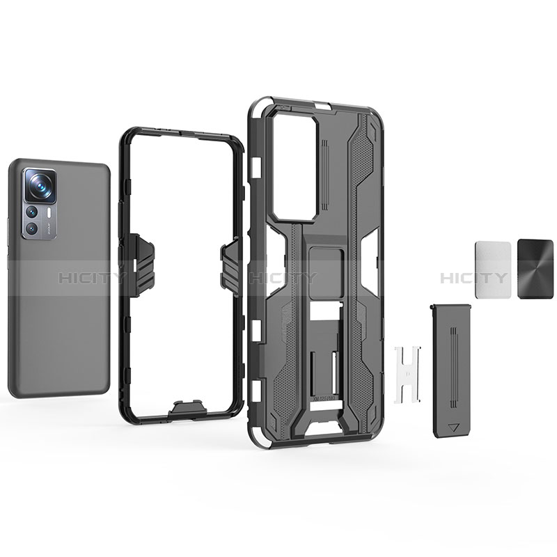 Custodia Silicone e Plastica Opaca Cover con Magnetico Supporto KC1 per Xiaomi Mi 12T 5G