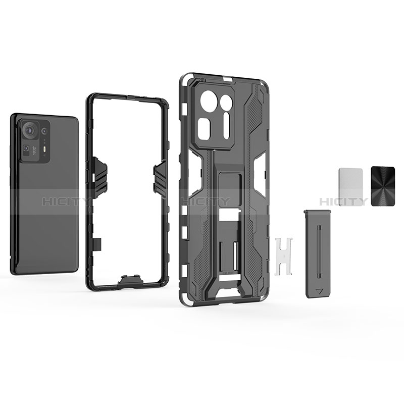 Custodia Silicone e Plastica Opaca Cover con Magnetico Supporto KC1 per Xiaomi Mi Mix 4 5G