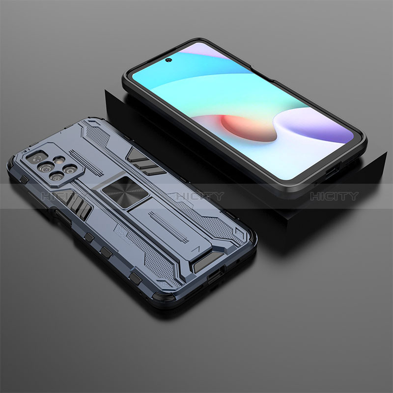 Custodia Silicone e Plastica Opaca Cover con Magnetico Supporto KC1 per Xiaomi Redmi 10 4G