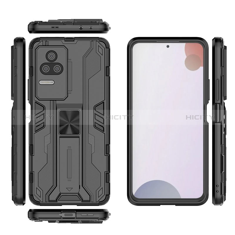 Custodia Silicone e Plastica Opaca Cover con Magnetico Supporto KC1 per Xiaomi Redmi K50 5G