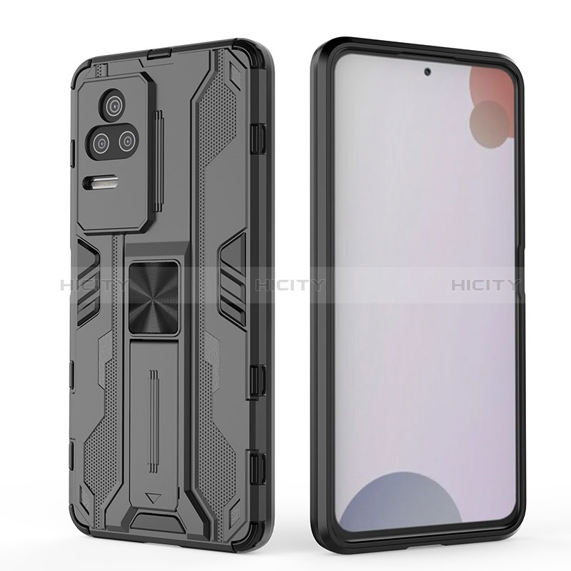 Custodia Silicone e Plastica Opaca Cover con Magnetico Supporto KC1 per Xiaomi Redmi K50 5G