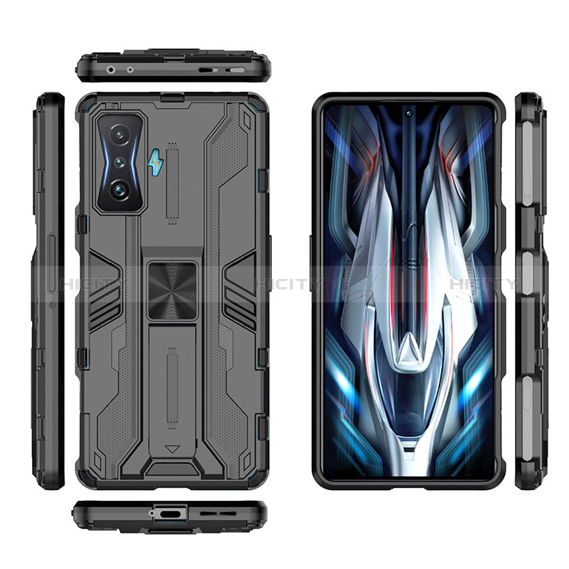 Custodia Silicone e Plastica Opaca Cover con Magnetico Supporto KC1 per Xiaomi Redmi K50 Gaming 5G