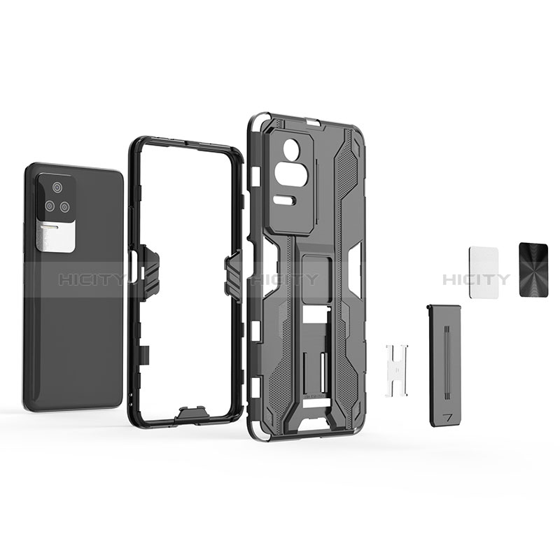 Custodia Silicone e Plastica Opaca Cover con Magnetico Supporto KC1 per Xiaomi Redmi K50 Pro 5G