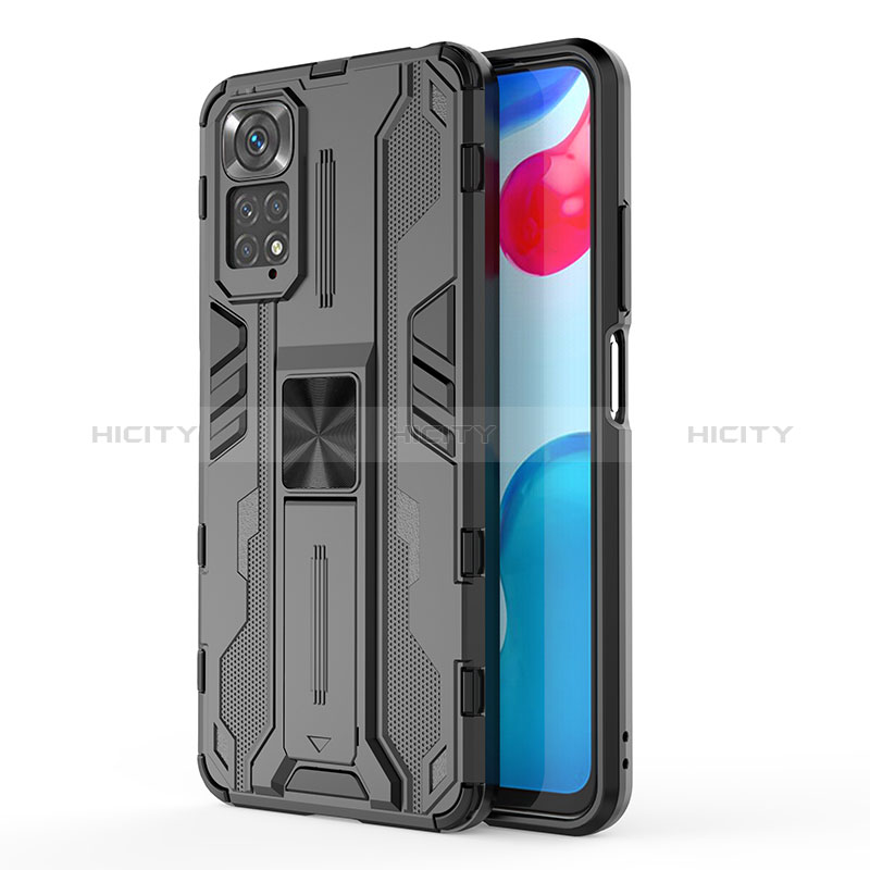 Custodia Silicone e Plastica Opaca Cover con Magnetico Supporto KC1 per Xiaomi Redmi Note 11 4G (2022)