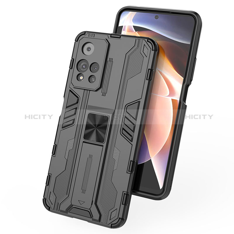 Custodia Silicone e Plastica Opaca Cover con Magnetico Supporto KC1 per Xiaomi Redmi Note 11 Pro+ Plus 5G