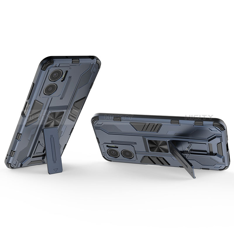 Custodia Silicone e Plastica Opaca Cover con Magnetico Supporto KC1 per Xiaomi Redmi Note 11E 5G