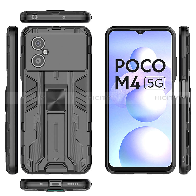 Custodia Silicone e Plastica Opaca Cover con Magnetico Supporto KC1 per Xiaomi Redmi Note 11R 5G