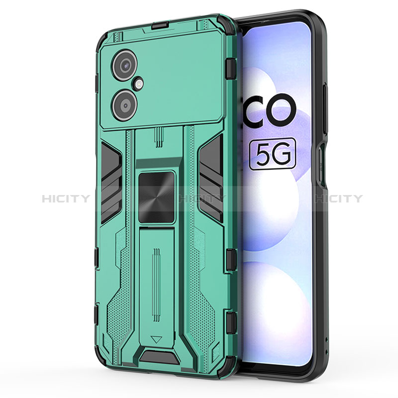 Custodia Silicone e Plastica Opaca Cover con Magnetico Supporto KC1 per Xiaomi Redmi Note 11R 5G