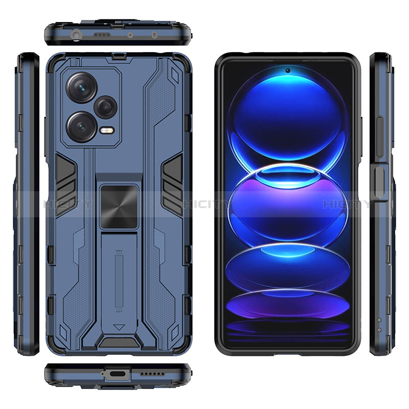 Custodia Silicone e Plastica Opaca Cover con Magnetico Supporto KC1 per Xiaomi Redmi Note 12 Explorer