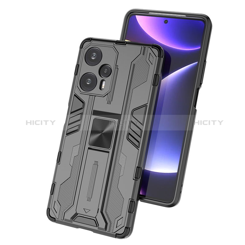 Custodia Silicone e Plastica Opaca Cover con Magnetico Supporto KC1 per Xiaomi Redmi Note 12 Turbo 5G