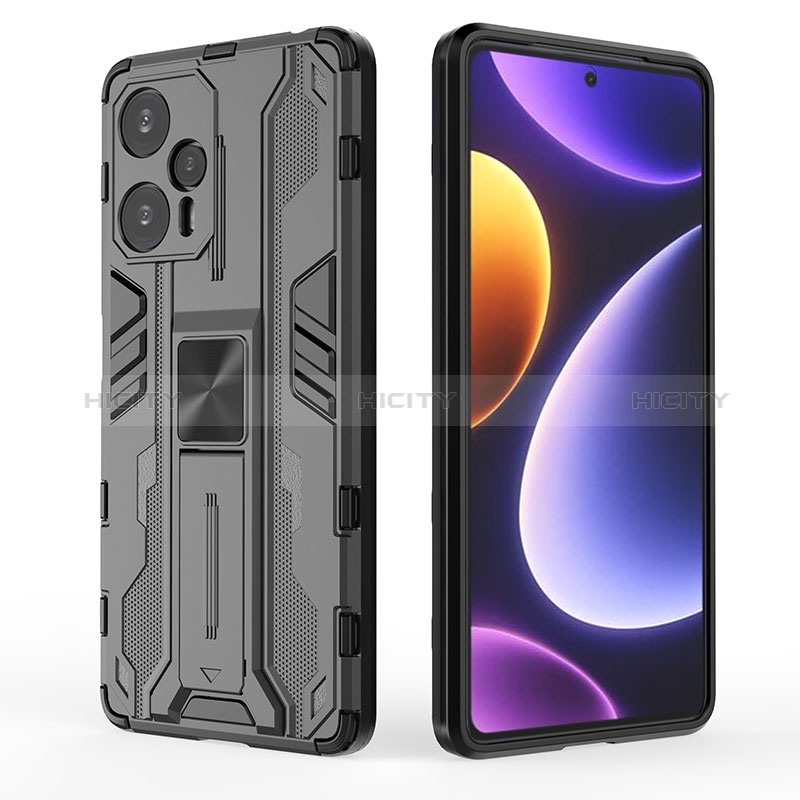 Custodia Silicone e Plastica Opaca Cover con Magnetico Supporto KC1 per Xiaomi Redmi Note 12 Turbo 5G