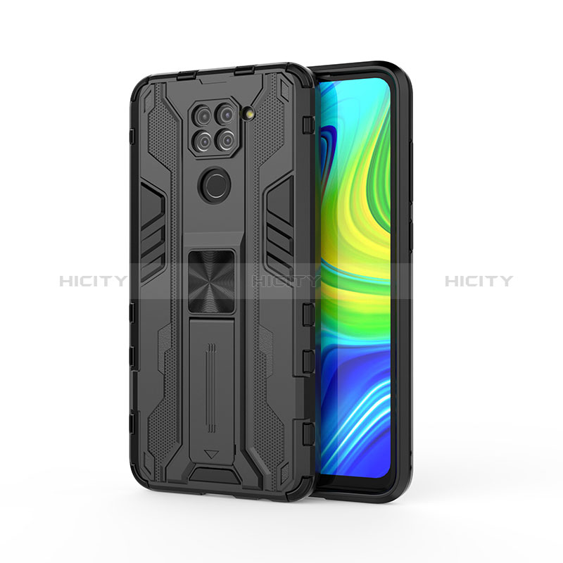 Custodia Silicone e Plastica Opaca Cover con Magnetico Supporto KC1 per Xiaomi Redmi Note 9