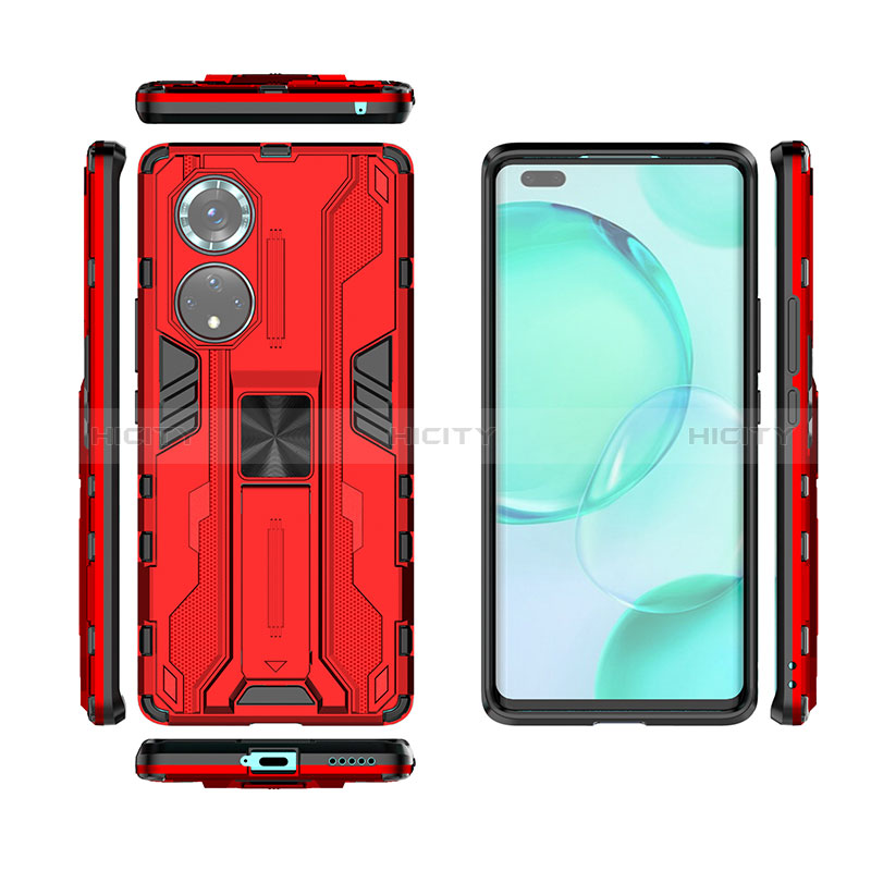 Custodia Silicone e Plastica Opaca Cover con Magnetico Supporto KC2 per Huawei Honor 50 Pro 5G