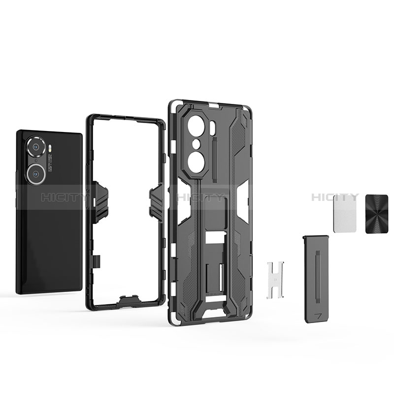 Custodia Silicone e Plastica Opaca Cover con Magnetico Supporto KC2 per Huawei Honor 60 Pro 5G