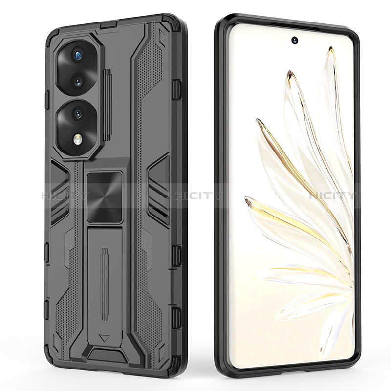 Custodia Silicone e Plastica Opaca Cover con Magnetico Supporto KC2 per Huawei Honor 70 Pro 5G