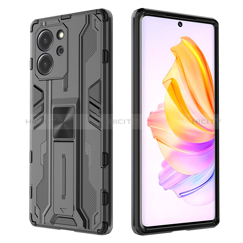 Custodia Silicone e Plastica Opaca Cover con Magnetico Supporto KC2 per Huawei Honor 80 SE 5G